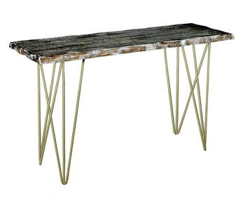 Indian Iron Wooden Console Table, Color : GREY/GOLDEN