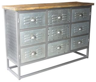 Industrial Iron 3 Drawer 2 Door Sideboard With Wooden Top