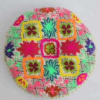 Cotton Embroidered Seat Cushion Pillow