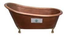 Brass Claw Foot Full Hammered Copper Bathtub Antique Patina Tub