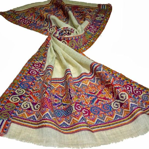 wool Kani pashmina border pattern