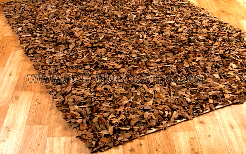 leather shaggy rug