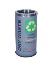 Round SS 202 Grade Colored Steel Dustbin, Size : D356 x H 712mm