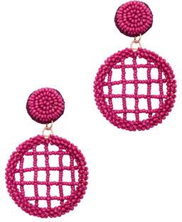 SEED BEAD ROUND HOOP EARRING