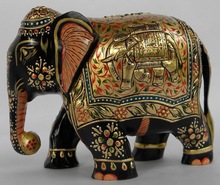  Wooden Carving Elephant Statue, Feature : India