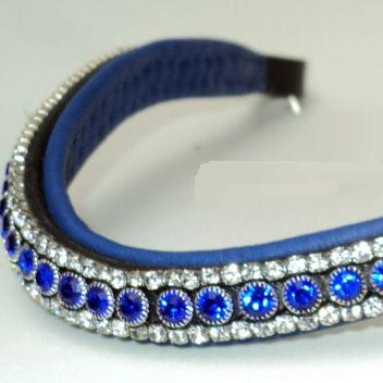 Bling and Pearl Leather Brow band, Size : Custom Made Acceptable
