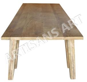 RUSTIC SOLID WOOD DINING TABLE WITH WOODEN LEGS