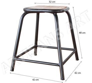 VINTAGE INDUSTRIAL STACKABLES METAL WOOD STOOL, Feature : Strong, Easy clean
