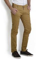Cotton Brown Mens Casual Trousers, for Anti-Wrinkle, Pattern : Plain