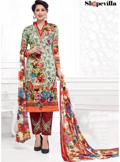 Cotton Multi Colored Suit Material, Occasion : Party wear