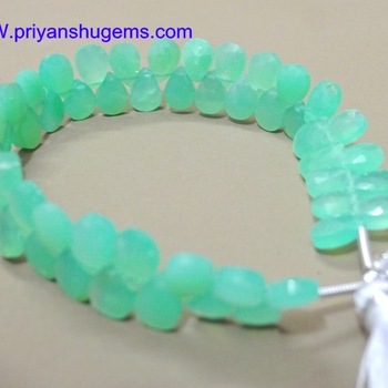 Gemstone faceted jade pear