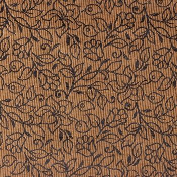 BLACK AND BROWN FLORAL JACQUARD FABRIC, Width : 43/44'