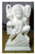 Pk Stone White Lord Hanuman Statue, Technique : hand made carving