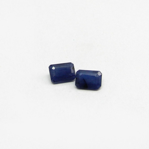 1 Pair Blue Sapphire 7x5mm Octagon Cut 1.30 Cts