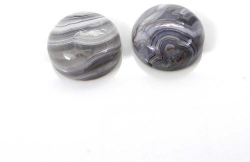1 Pair Crazy Lace Agate 14mm Round Cabochon 19.60 Cts