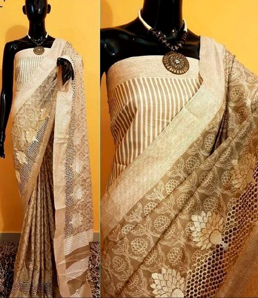 Designer Bhagalpuri Tussar Silk Saree, Occasion : Party wear