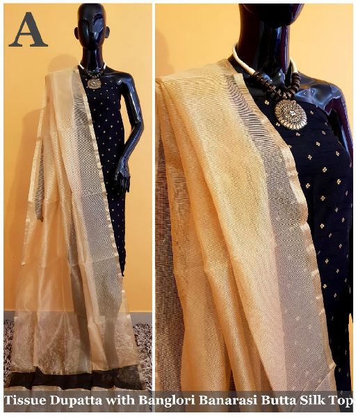 Tissue Dupatta with Banglori Banarasi Silk Top Dress Material