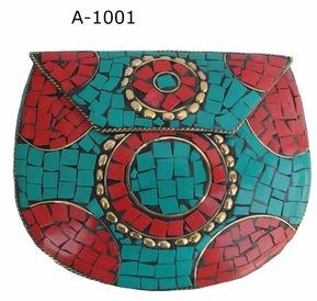 Brass handmade metal vintage mosaic handbags, Gender : female