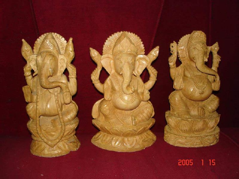 Wooden Ganesh Statue