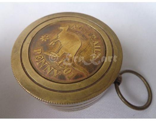 Brass Australia Penny Sundial Compass