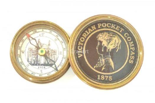 Brass Navigational Victorian Pocket Compass