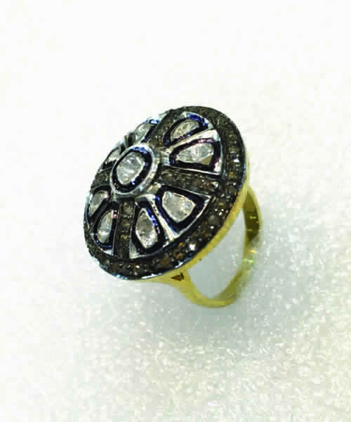Attractive Round Shape Polki Diamond Ring