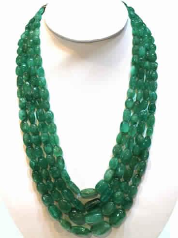 Decent & Nice Tumble Beads Emerald Necklace