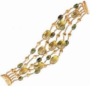 Gold Plated Bracelet With Semi Precious Stones