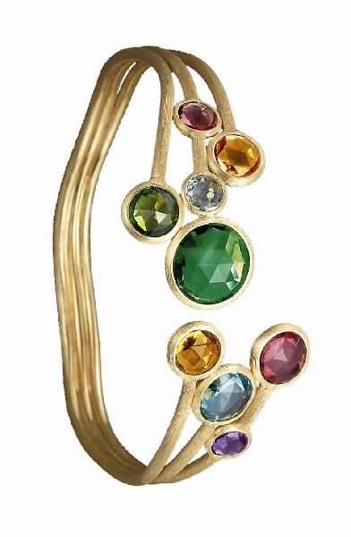 Multi Sapphire Silver Bracelet with 2 Micron Gold Plating