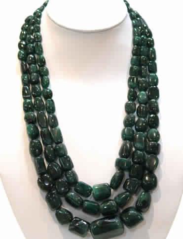 New Stylish Tumble Beads Emerald Necklace