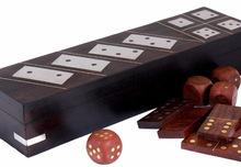 Black Colored Dominoes Game Box with Spinners