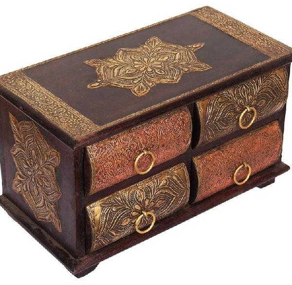 Handmade Wooden Drawers Jewelry Trinket Keepsake Box