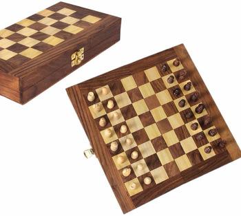 Wooden Decorative Folding Travel Chess Set