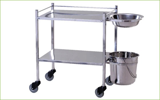 DRESSING TROLLEY WITH SS BOWL