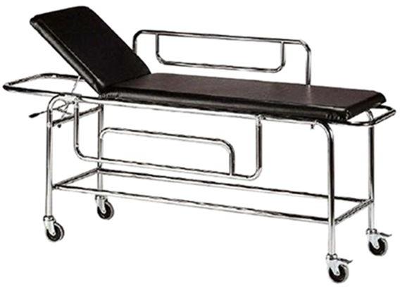 STRETCHER TROLLEY STAINLESS STEEL WITH SIDE RAILS