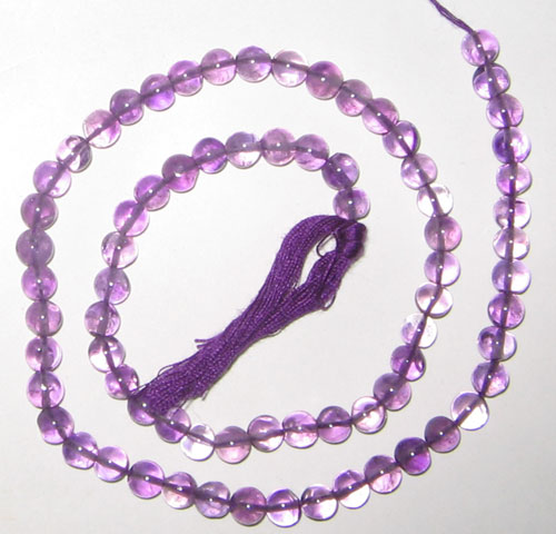 Amethyst round plain beads, Stone Size : 5mm