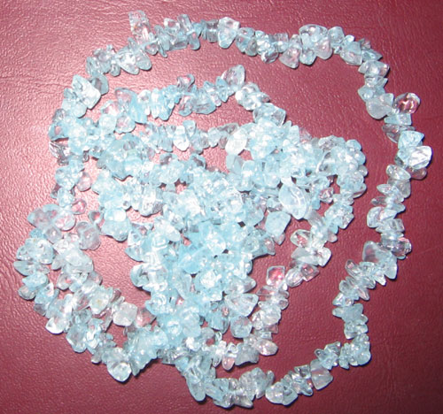 Blue topaz chip gem beads, Length : 36 inch