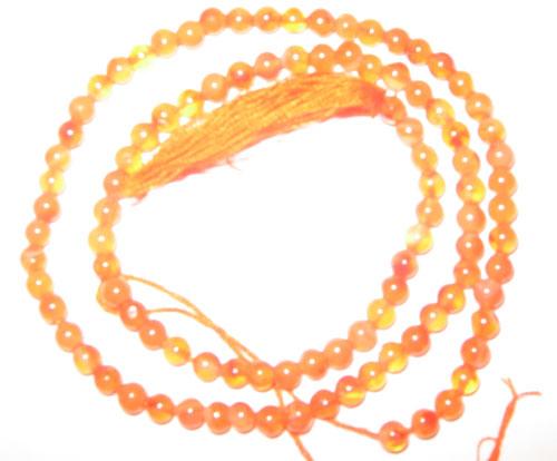 Carnelian plain rd. beads, Stone Size : 4mm