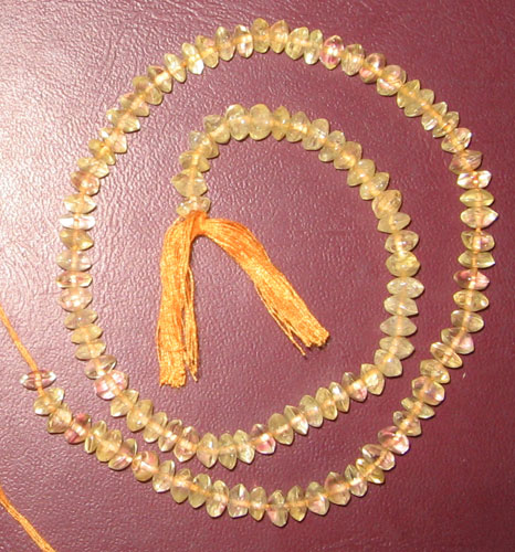 Citrine plain rhondelle gem beads