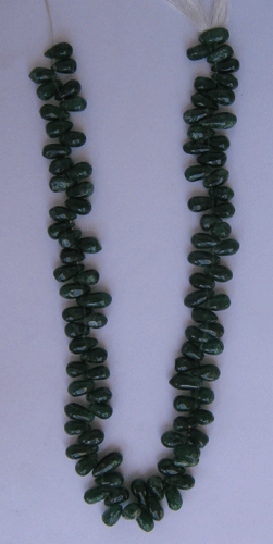 Green Aventurine plain drops beads, Stone Size : 2.00 to 2.50 cts