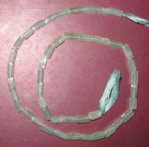 Grenn avnturine square tube gem beads