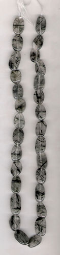 Rutilated Quartz plain oval gem beads, Stone Size : 7x9mm