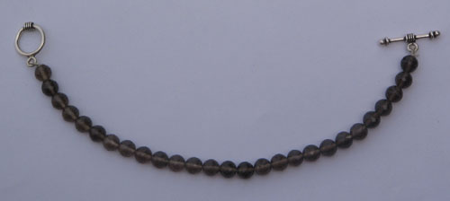 Smoky Quartz bead bracelet, Stone Size : 6mm