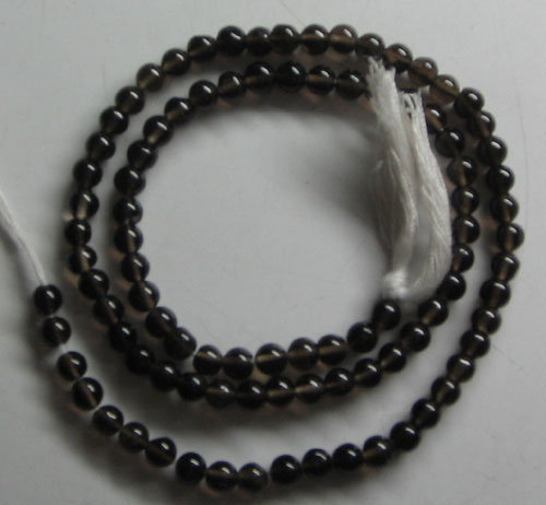 Smoky quartz plain round beads