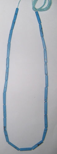 Turquoise plain long tube beads