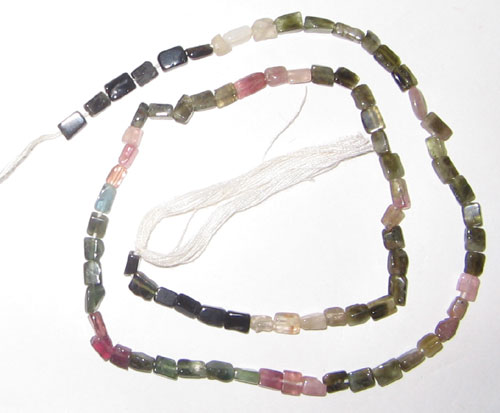 Turmaline square tube beads, Stone Size : 6x4mm
