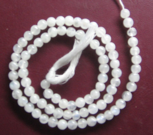 White rainbow plain round beads, Stone Size : 4mm