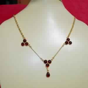 24k Gold Vermeil Garnet Hydro Glass Necklace