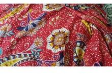 RED RAYON WAX PRINTED FABRIC, Width : 44 Inch