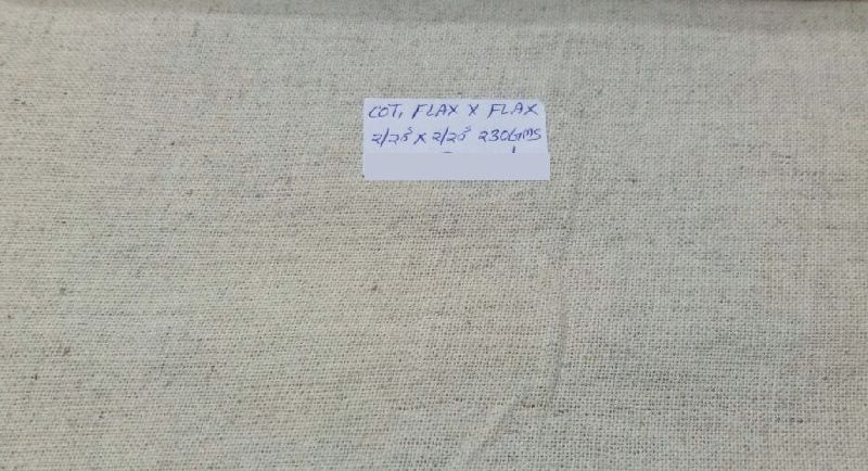 145 Gram Plain Cotton Flax Fabric, Width : 46-51 Inch, Technics